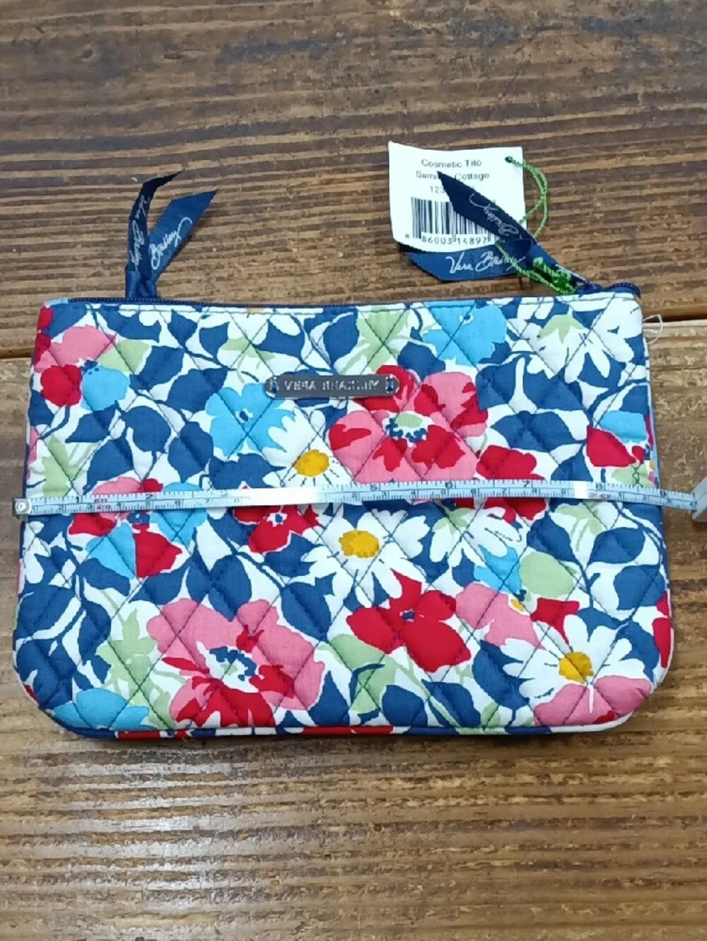 Retired Vera Bradley Summer Cottage Quilted Floral Zip Pouchs Set Of 2 -